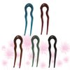 Minkissy 5pcs French Hair Fork Celluloid Chignon Hair Pins Hair Updo U-Shaped Hairpins Braid Twist Bobby Pins for Buns