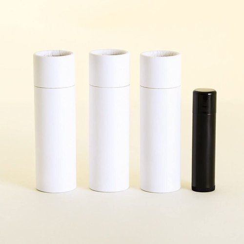 1 OZ White Kraft Paperboard Cosmetic/Lotion/Lip Balm/Deodorant Tubes (100)