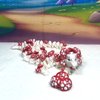 3D Printed Dragon Mushroom Dragon, Articulated 12" White and RED Dragon with Classic Egg, Fidget Toy, Executive Desk Toy D036-CLS