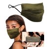 KARIZMA Beverly Hills Silk Face Mask. Olive Fashionable Designer Face Mask for Women. Washable Fabric Face Mask Reusable Facemask. 19 Momme Mulberry Silk Mask - Luxury Fashion Masks for Women