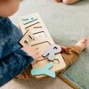 Personalized Wooden Name Puzzle for Kids, Handmade in USA by Bloom Owl, Custom Baby Gifts for Boys and Girls Christmas or First Birthday, Montessori Toys (Mint & Navy)