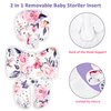 Baby Car Seat Head Support for Newborn,Pea Pod 2 in 1 Infant Car Seat Head Body Support for Girls Extra Soft Breathable Baby Car Seat Cushion Insert for Strollers, Swings, and Bouncers, Pink Floral