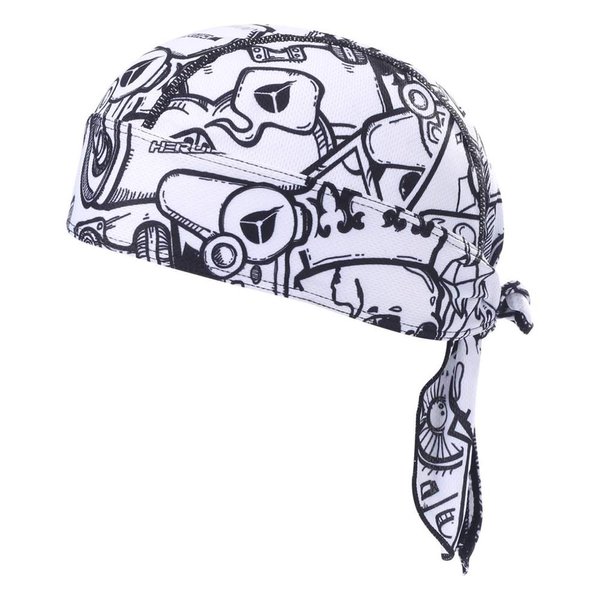 HEROBIKER Sweat Wicking Skull Cap Beanie Bandana Helmet Liner Outdoor Running Adjustable Breathable Quick Drying White