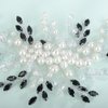 Kercisbeauty Black Crystal Beads Pearl Headband for Women Girls Wedding Bridal Handmade Hair Jewelry Hair Styling Hair Accessories