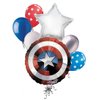 Jeckaroonie Balloons 7 pc Avengers Captain America Shield Balloon Bouquet Party Decoration Hero Marvel