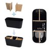 Toothbrush Holders for Bathrooms, Bamboo Tooth Brush Holder with 5 Slots Bathroom Vanity Organizer Countertop for Electric Toothbrushes, Toothpaste, Razors - Black