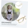 SEWOART 10 Pcs Glasses Frame Classic Toys Round Frame Round Glasses Steel Golden Metal Ob11 Doll Toy Doll Glasses Gold Glasses Gold Frame Goldendoodle Accessories Trumpet Accessories