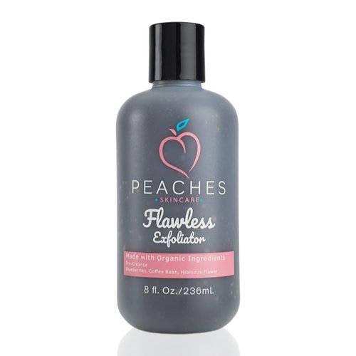 Peaches Skin Care Exfoliating Face Wash (8 oz) - Vegan Face Exfoliator Scrub with Blueberry, Coffee Bean, Vitamin C - Gentle Facial Exfoliator - Facial Scrub Exfoliator for All Skin Types