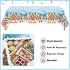 durony Christmas Gingerbread Tablecloth Banner Set, 2 Pieces Christmas Gingerbread Table Cover and 1 Gingerbread Man Banner Xmas Gingerbread Man Party Supplies for Christmas Holiday Decorations