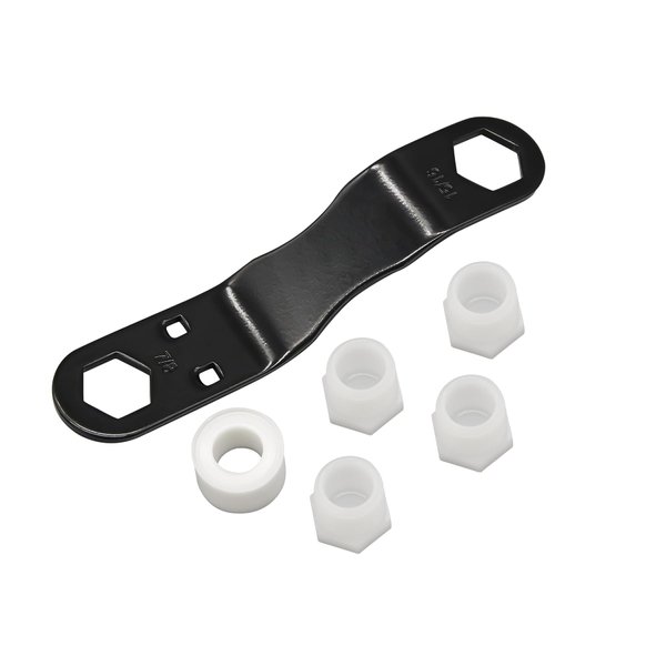 Ganivsor RV Water Heater Drain Plug & Wrench Kit, for RV Camper Water Heater Drain Plugs- Suitable for 7/8" &15/16" Drain Plugs with 4PK 1/2" NPT Replacement Plugs, 1 Roll PTFE Tape and Angled Wrench