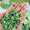 Kikonoke 5 Boxes Nail Art Rhinestones Kit 3D Flatback Jelly Crystal Gems Diamantes Design for Crafts Face Clothes Glass Decorations DIY (Green)