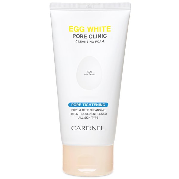 Korean Face Wash Foaming Facial Cleanser - Egg White Pore Clinic - K Beauty Skin Care Clean & Clear wipes Oil Moisturizer - Acne Cleaning Treatment for sensitive oily for Women, men