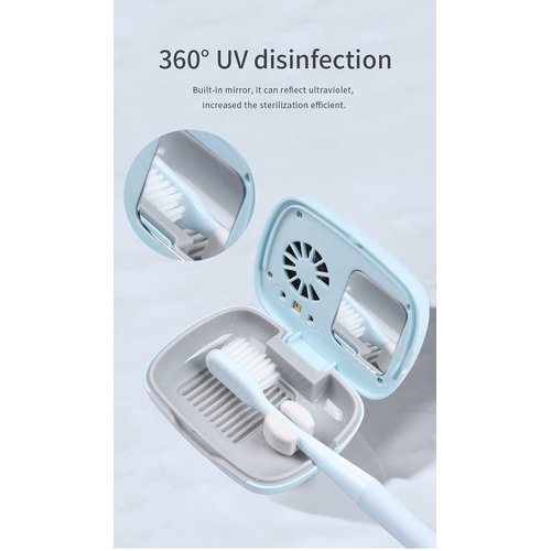 Impressive Smile Rechargeable Mini UV Toothbrush Sterilizer Cover with Fan and USB cord for Travel or Home, Long Battery Life and Improved Case Ventilation (Pink)