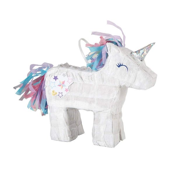 Magic Mini Unicorn Pinata - 7.25" x 2.5" - Adorable White Cardboard & Paper Party Decor, Perfect for Birthdays & Unicorn-Themed Events - 1 Pc.
