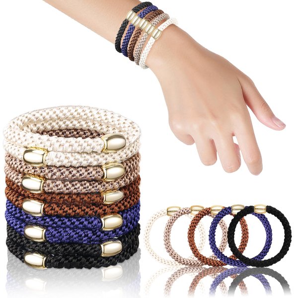 FORENEE Hair Ties No Damage - 10PCS Ponytail Holders - Elastic Hair Ties for Thick Hair - Braided Hair Bands for Women Girls's Hair - Classic Dinner