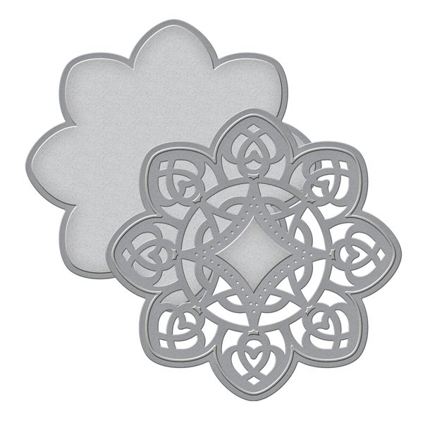 Spellbinders S2-021 Die D-Lites Medallion 4-Etched/Wafer Thin Dies, Cream