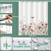 Niidder Shower Curtain, Flower Shower Curtain, Waterproof Bathroom Shower Curtains, -72 "W x 72" L/Shower Curtains for Bathroom,Cloth Shower Curtain with 12 Hooks