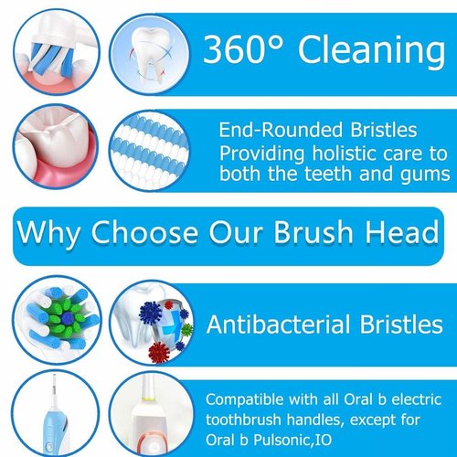 Replacement Brush Heads Fit for Braun Oral b, Compatible with Oral-B Pro 1000/2000/3000/5000/6000 Smart and Genius Electric Toothbrush, 12 Pcs