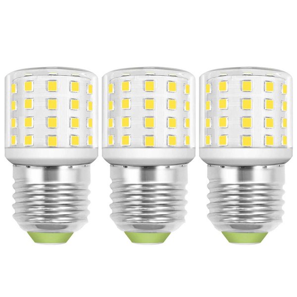 LED Appliance Light Bulb for Refrigerator Fridge Freezer 4W (40W Equivalent) E26 Medium Base Compact T10 Tubular A15 AC100-265V Floor Lighting Decorative Corn Lamp Daylight White 5000K, Pack of 3