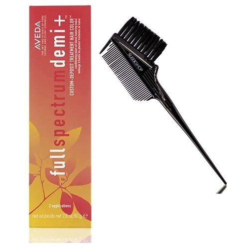 FULL SPECTRUM DEMI+ by Avédä Custom-Deposit Treatment Hair Color Cream Haircolor Dye (w/Sleek 3-in-1 Comb Brush) Fullspectrum (DEMI - Light Ash - V/Gr (2.8 oz))