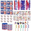 XIPEGPA 72 PCS Baseball Party Favors Set Baseball present Bags Slap Bracelets Straws Silicone Bracelets Tattoo Stickers Mini Baseballs for Goodie Bag Fillers Baseball Themed Birthday Party Supplies