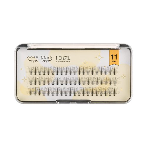 CCAMBBAK I-dol Looks So Natural False Eyelashes Handmade Lightweight Individual Lashes Extension Lengthening Wisps Authentic K-Beauty Fake Eyelashes (W type 11mm (Black))