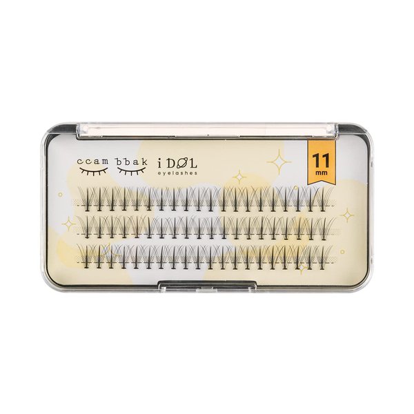 CCAMBBAK I-dol Looks So Natural False Eyelashes Handmade Lightweight Individual Lashes Extension Lengthening Wisps Authentic K-Beauty Fake Eyelashes (W type 11mm (Black))