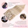 DIYOMO Hair Extensions Real Human Hair - Human Hair Clip In Extensions Soft&Natural Human Hair Extensions Clip Ins 120g 7pcs Real Hair Extensions Clip In Human Hair Straight&Invisible (16 Inch,#16/22)