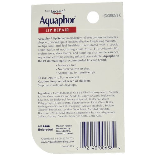 Aquaphor Lip Repair, 0.35 Ounce (Pack of 6)