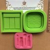 Anyana 3D mini Makeup Tools Loose Powder Eye Shadow silicone mould embossing cake Fondant imprint gum paste mold for Sugar paste fashion cupcake decorating topper decoration sugarcraft set of 3