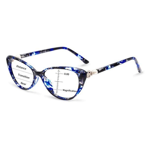 MARE AZZURO Progressive multifocal Blue Light Blocking Reading Glasses for Women Cateye