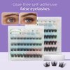 Clustered eyelashes, with their own glued lashes, press the lashes 10-16mm individual lashes, and apply them directly without glue (N)