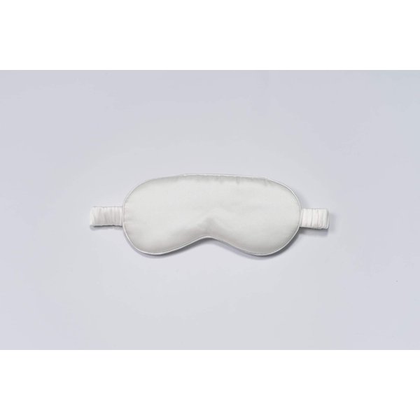 LUSSO 21mm 100% Pure Mulberry Silk Sleep Mask, 100% Silk Inside Out, Super Soft, Anti-Aging, White