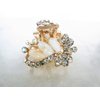 Generic Small pearl and crystal butterfly gold hair claw clip bridal clip bridal