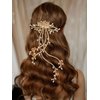 Banatra Rhinestone Bride Wedding Hair Comb Gold Flower Headpiece Bridal Crystal Leaf Hair Accessories for Women and Girls