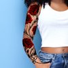 Temporary tattoo sleeve for women Stick on flower rose flora flowers adult temporary tattoo sticker transfer female body art realistic waterproof rockstar biker goth temp tattoo legs festival