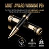 Scriveiner Black Lacquer Rollerball Pen - Stunning Luxury Pen with 24K Gold Finish, Schmidt Ink Refill, Best Roller Ball Gift Set for Men & Women, Professional, Executive Office, Nice Pens