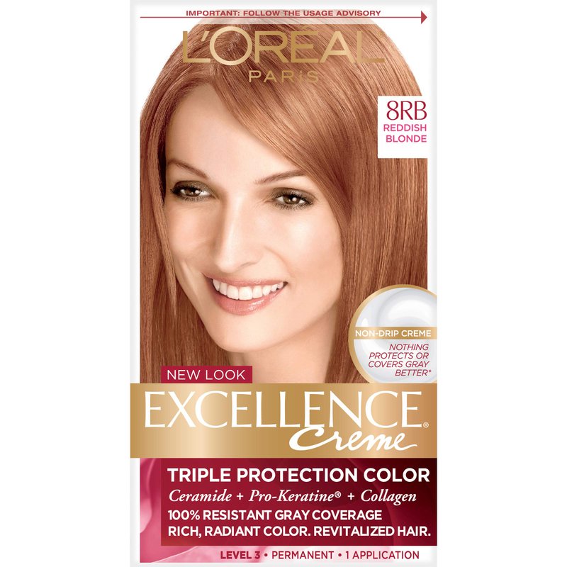 L'Oreal Paris Excellence Creme Permanent Hair Color, 8RB Medium Red ...