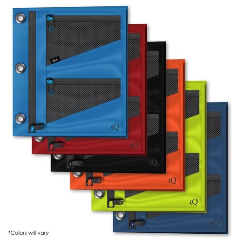 iScholar Jumbo Expandable Pencil Pouch, 3 Pockets, Color Will Vary (55035)