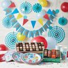 The Swiss Colony Robot Birthday Party Kit Deluxe: Stress-Free Planning for 16 Kids, Includes Dinnerware, 36 Happy Birthday Petits Fours (Bite-Size Cakes), Cheese & Sausage, Plus Decorations