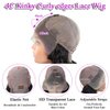 Uioxvn 13x4 Lace Front Wigs Human Hair Pre Plucked 4C Kinky Curly Edges Baby Hair HD Transparent Glueless Deep Curly Lace Front Wigs Human Hair for Black Women Glueless Wigs 150% Density (24 Inch)