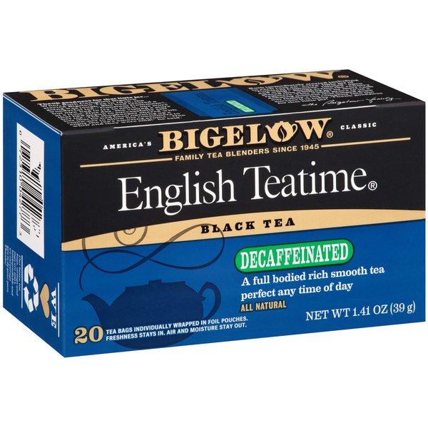 Bigelow Tea Decaffeinated English Teatime Black Tea, 20 Count (Pack of 6), 120 Total Tea Bags