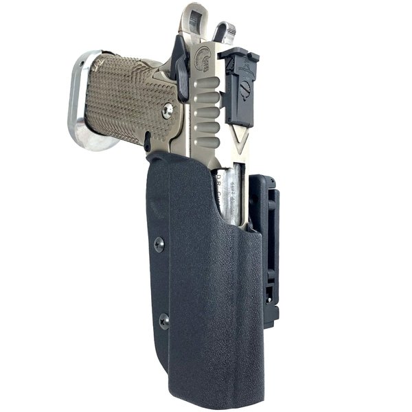 Black Scorpion Gear OWB Kydex Competition Holster, IDPA Approved fits 2011 w/Full Dust Cover (Black)