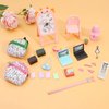 SOTOGO 49 Pieces Doll House School Supplies Mini School Accessories Dollhouse Toy Home Miniature Model DIY Doll Accessories