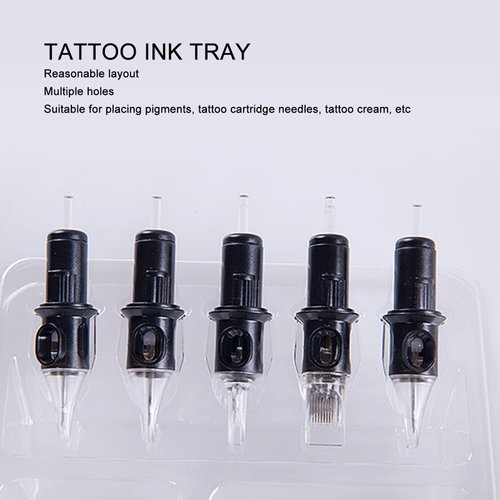 25pcs Tattoo Cup Holder Tattoo Ink Tray, Disposable Tattoo Ink Cup Tray, Tattoo Color Palette Tattoo Accessories Holder, Tattoo Pigment Ink Cup Holder Stand Kit