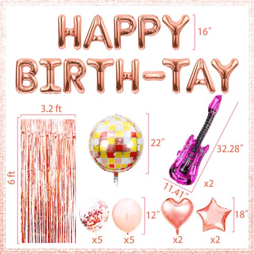 31 PCS Singer Birthday Decorations Happy Birth-Tay Balloons Singer Birthday Balloons Glitter Purple Happy Birth-Tay Decorations for Girl Boys Birthday Party