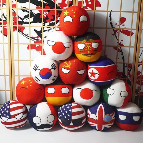 Countryball Plushies Polandball 7.9 inches Plush Toy Country Ball Anime Cosplay Mini Pillow Cushion Key Ring Home Decor (7.9 inches, 01)