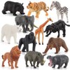 Fantarea 12 PCS Realistic Wild Life Jungle Animal Figures Model Lion Tiger Bear Elephant Desktop Ornament Collection Party Playset Favors Supplies Cake Toppers Toys for Boys Girls