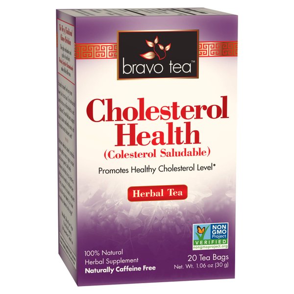 Bravo Tea Cholesterol Health Herbal Tea Caffeine Free, 20 Tea Bags, 6 Count