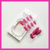 KKUUOO Pink Press on Nails Medium Almond Fake Nails Cat Eye False Nails with Glitter Design Artificial Nails Full Cover Acrylic Nails Glossy Stick on Nails Cute Press on Nails Glue on Nails for Women